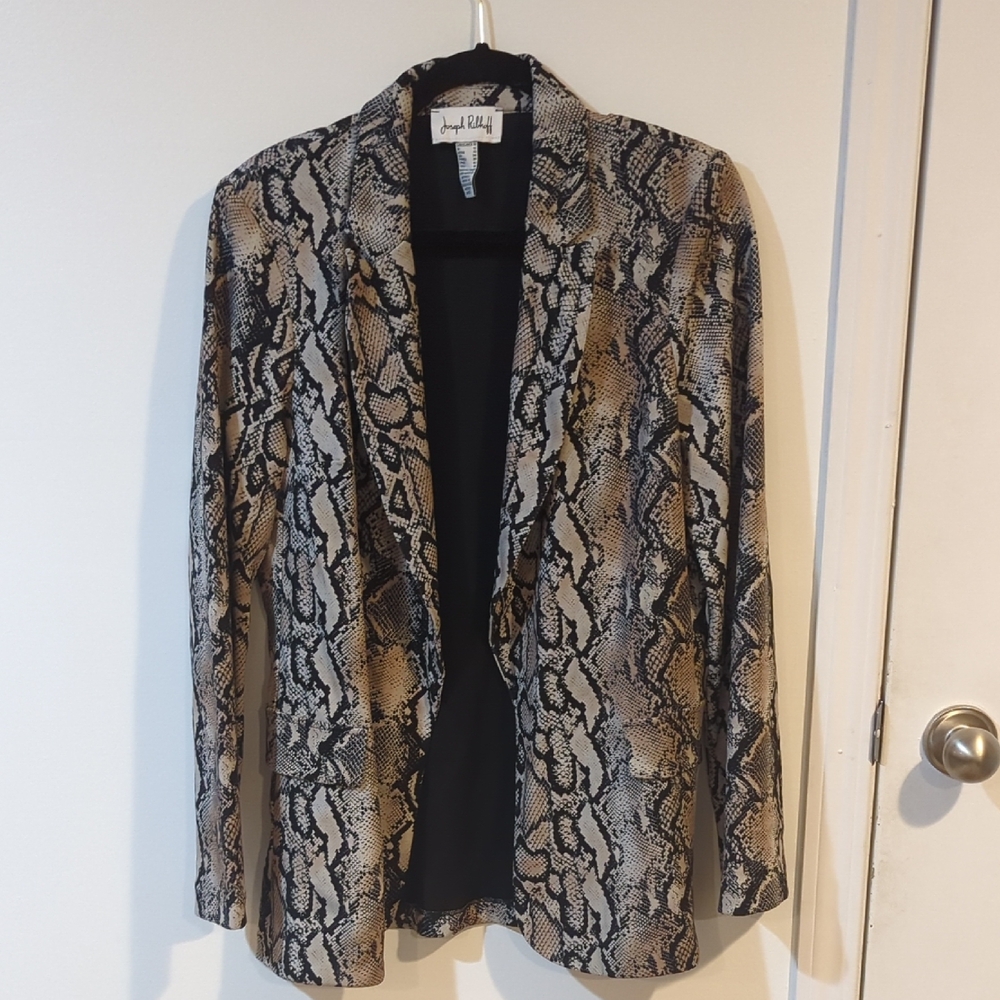 Joseph Ribkoff Snake Print Blazer in Black, Tan, Cream